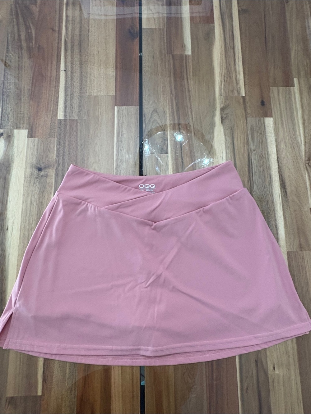 NWOT OQQ M Soft Light Pink Athletic Mini Skort with V-Waistband